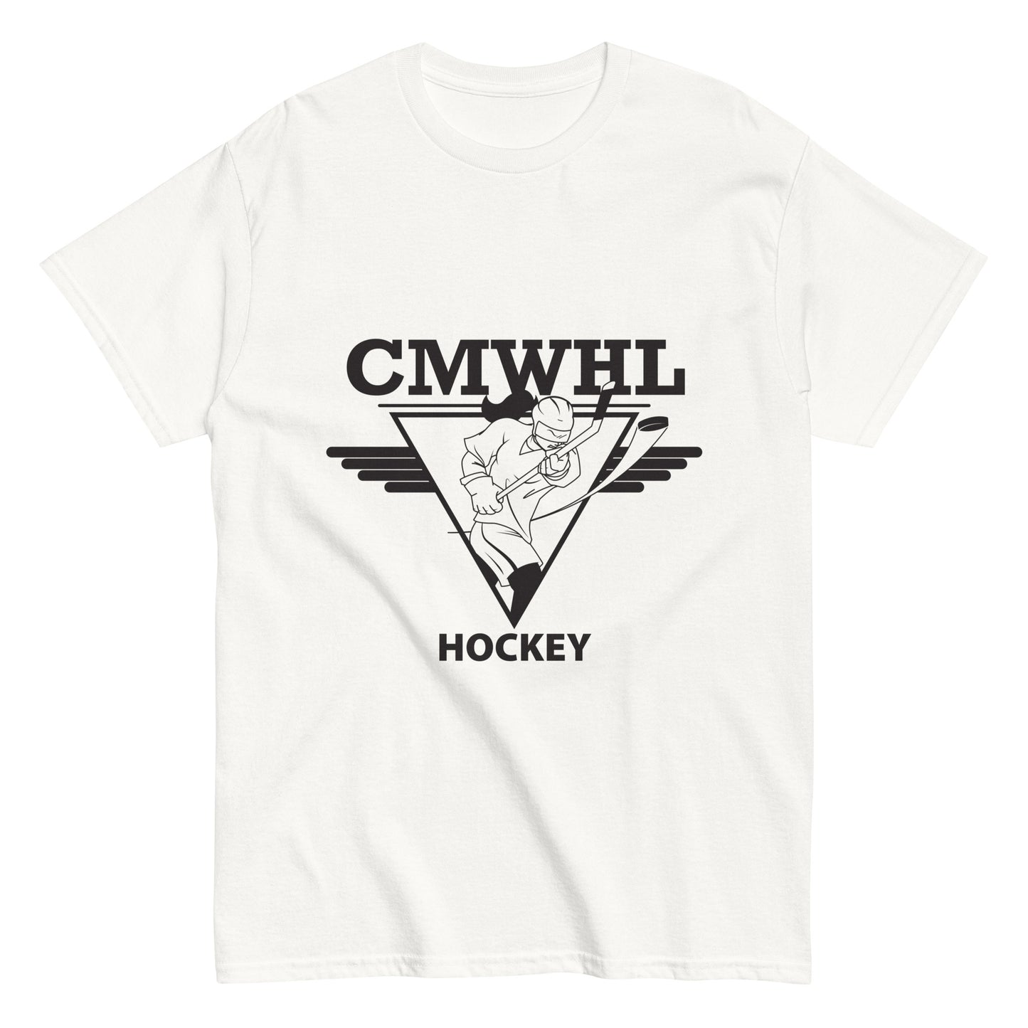 Classic Short Sleeve Tee with Black CMWHL Logo on Front