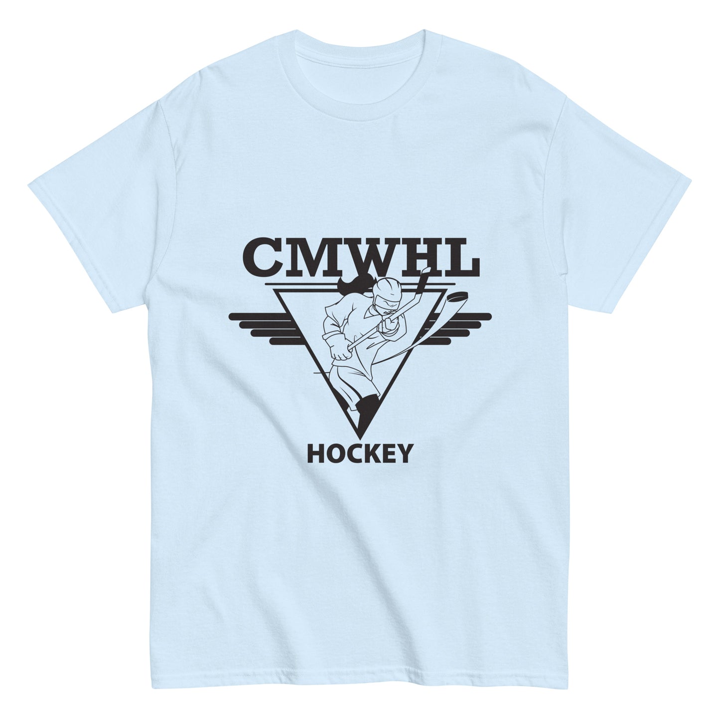 Classic Short Sleeve Tee with Black CMWHL Logo on Front