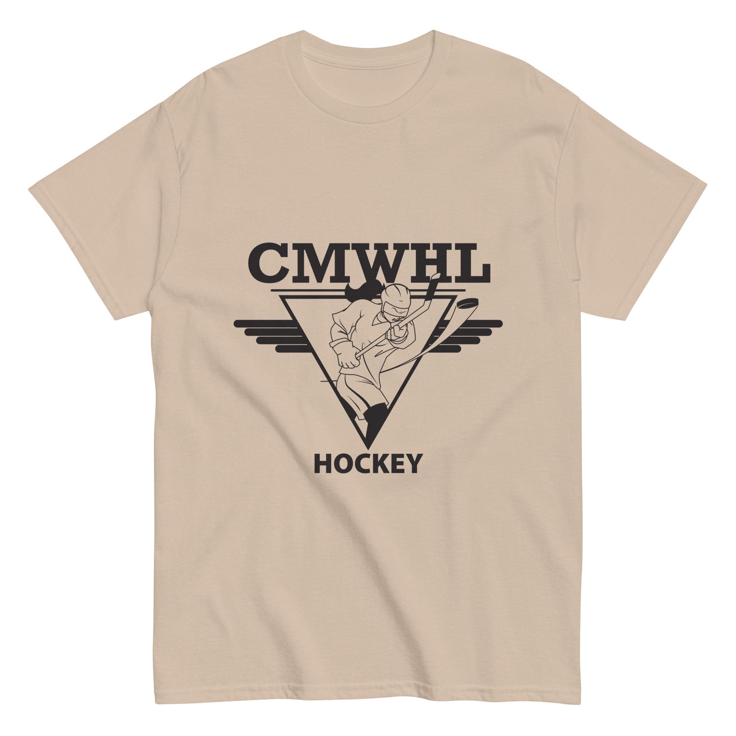 Classic Short Sleeve Tee with Black CMWHL Logo on Front