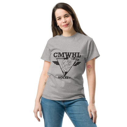 Classic Short Sleeve Tee with Black CMWHL Logo on Front