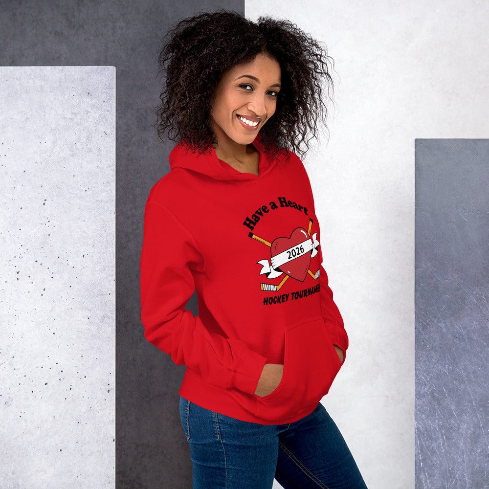 Unisex Pullover Hoodie with 2026 Have A Heart Tournament Logo on