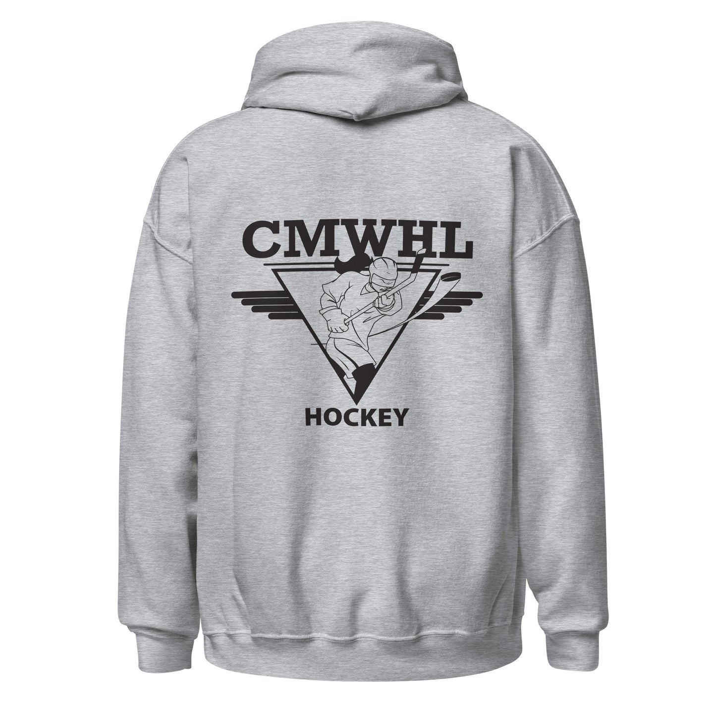 Unisex Pullover Hoodie with Black CMWHL Logo on Back