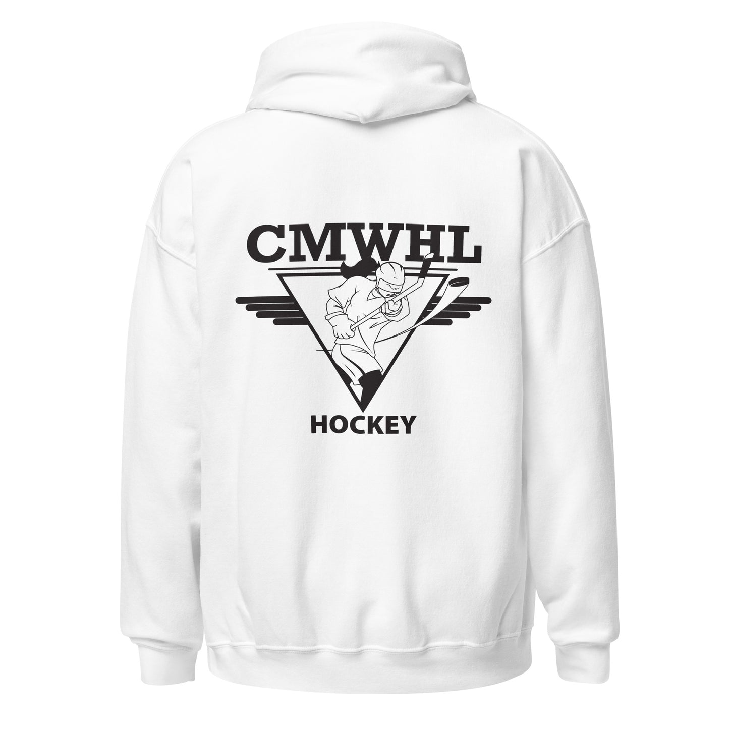 Unisex Pullover Hoodie with Black CMWHL Logo on Back